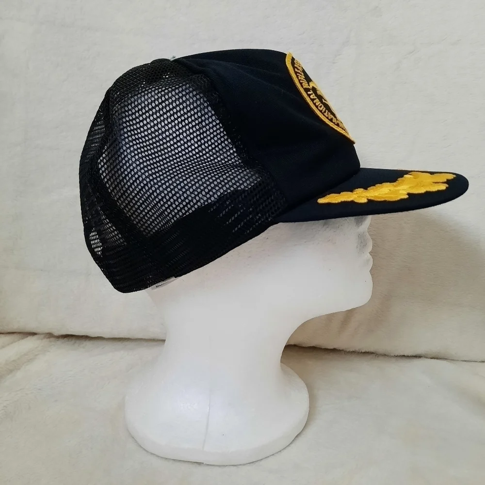 Vintage National Rifle Association NRA black gold wing snapback trucker …